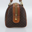 CELINE Macadam Canvas Hand Bag PVC Leather Brown Gold Auth BA13467-4