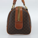 CELINE Macadam Canvas Hand Bag PVC Leather Brown Gold Auth BA13467-5