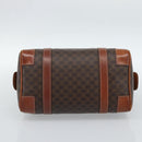 CELINE Macadam Canvas Hand Bag PVC Leather Brown Gold Auth BA13467-9