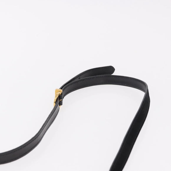 Salvatore Ferragamo Vara Ribbon Hand Bag Suede 2way Black Gold Auth BA13469
