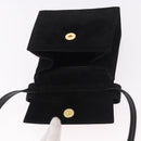 Salvatore Ferragamo Vara Ribbon Hand Bag Suede 2way Black Gold Auth BA13469-10