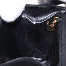 Salvatore Ferragamo Vara Ribbon Hand Bag Suede 2way Black Gold Auth BA13469-21