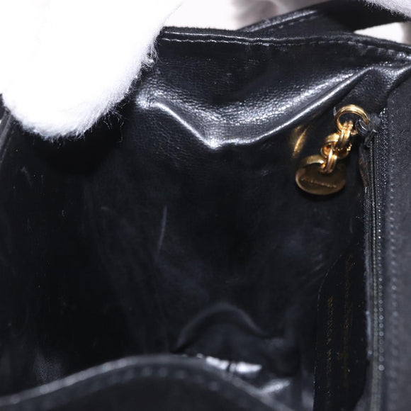 Salvatore Ferragamo Vara Ribbon Hand Bag Suede 2way Black Gold Auth BA13469