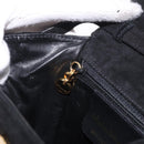 Salvatore Ferragamo Vara Ribbon Hand Bag Suede 2way Black Gold Auth BA13469-22