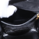 Salvatore Ferragamo Vara Ribbon Hand Bag Suede 2way Black Gold Auth BA13469-23