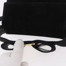 Salvatore Ferragamo Vara Ribbon Hand Bag Suede 2way Black Gold Auth BA13469-6