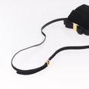 Salvatore Ferragamo Vara Ribbon Hand Bag Suede 2way Black Gold Auth BA13469-8