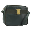 Salvatore Ferragamo Vala Shoulder Bag Leather Khaki Gold Auth BA13475-1