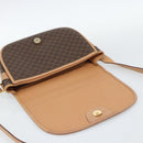 CELINE Macadam Canvas Schoudertas PVC Leer Bruin Goud Auth BA13476-9