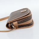 CELINE Macadam Canvas Schoudertas PVC Leer Bruin Goud Auth BA13476-3