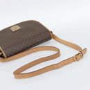 CELINE Macadam Canvas Schoudertas PVC Leer Bruin Goud Auth BA13476-7