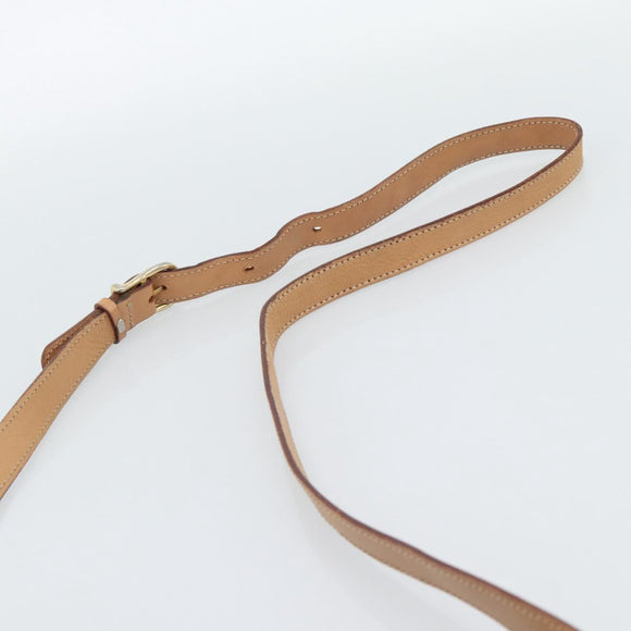 CELINE Macadam Canvas Schoudertas PVC Leer Bruin Goud Auth BA13476