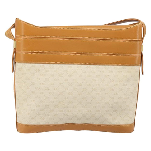GUCCI Micro GG Supreme Shoulder Bag PVC White Gold 001 109 0579 Auth BA13477