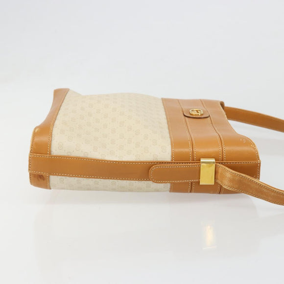 GUCCI Micro GG Supreme Shoulder Bag PVC White Gold 001 109 0579 Auth BA13477