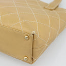 CHANEL Wild Stitch Hand Bag Leather Beige Gold CC Auth BA13478A-10