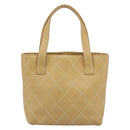 CHANEL Wild Stitch Hand Bag Leather Beige Gold CC Auth BA13478A-3