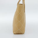 CHANEL Wild Stitch Hand Bag Leather Beige Gold CC Auth BA13478A-4