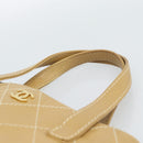 CHANEL Wild Stitch Hand Bag Leather Beige Gold CC Auth BA13478A-8