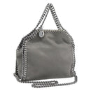 Stella MacCartney Falabella Bag Suede 2way Gray Silver 495150 Auth BA13479A-1