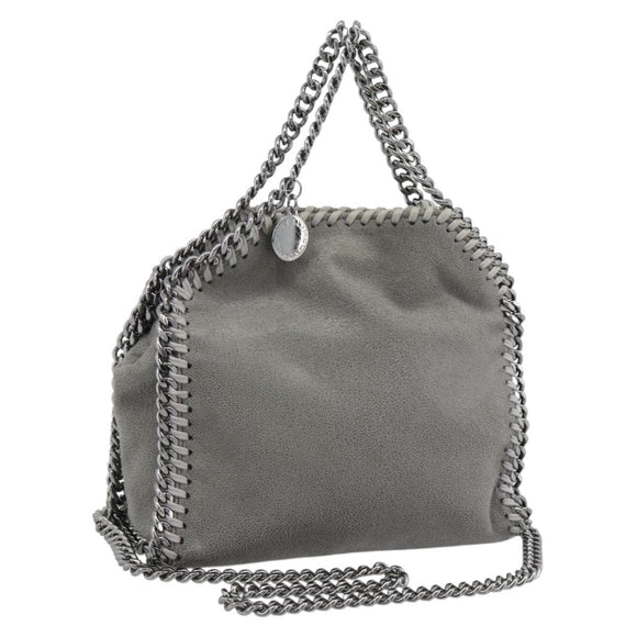 Stella MacCartney Falabella Bag Suede 2way Gray Silver 495150 Auth BA13479A