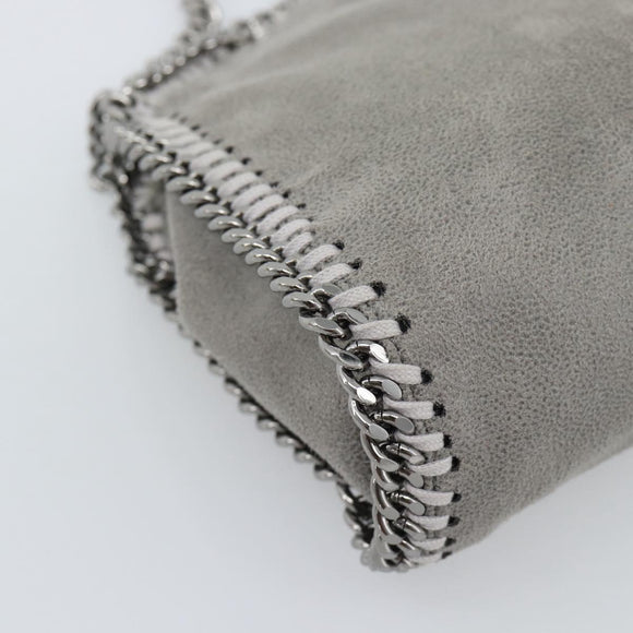 Stella MacCartney Falabella Bag Suede 2way Gray Silver 495150 Auth BA13479A