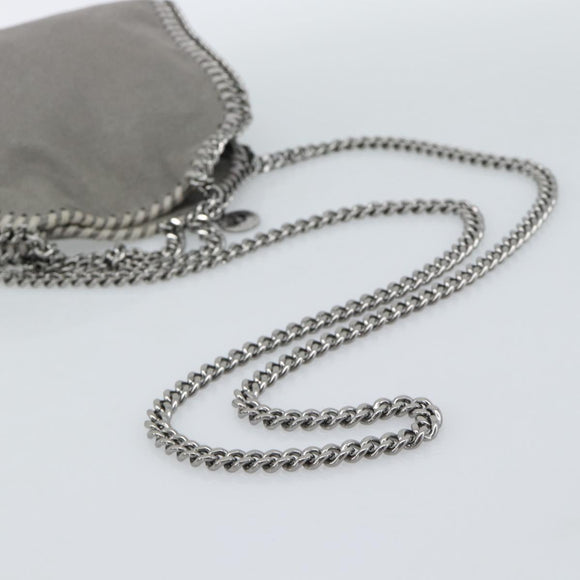 Stella MacCartney Falabella Bag Suede 2way Gray Silver 495150 Auth BA13479A