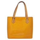 LOUIS VUITTON Monogram Vernis Houston Hand Bag Jaune M91121 LV Auth BA1348-13