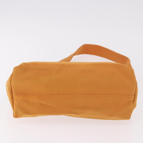 Salvatore Ferragamo Vala Hand Bag Canvas 2way Orange Silver Auth BA13480