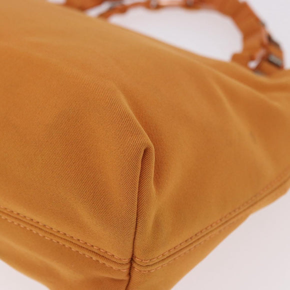 Salvatore Ferragamo Vala Hand Bag Canvas 2way Orange Silver Auth BA13480