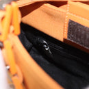Salvatore Ferragamo Vala Hand Bag Canvas 2way Orange Silver Auth BA13480-22