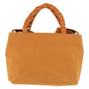Salvatore Ferragamo Vala Hand Bag Canvas 2way Orange Silver Auth BA13480-13