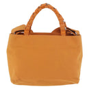 Salvatore Ferragamo Vala Hand Bag Canvas 2way Orange Silver Auth BA13480-2