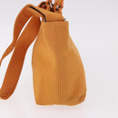 Salvatore Ferragamo Vala Hand Bag Canvas 2way Orange Silver Auth BA13480-3