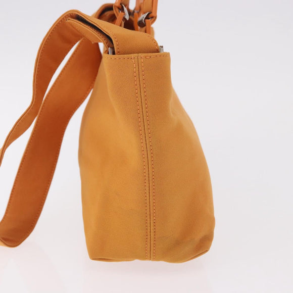 Salvatore Ferragamo Vala Hand Bag Canvas 2way Orange Silver Auth BA13480