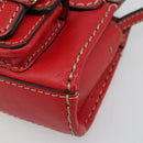 Chloe Hand Bag Leather 2way Red Gold Auth BA13481A-10