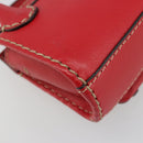 Chloe Hand Bag Leather 2way Red Gold Auth BA13481A-17