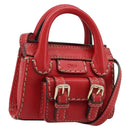 Chloe Hand Bag Leather 2way Red Gold Auth BA13481A-1