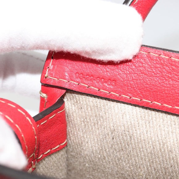 Chloe Hand Bag Leather 2way Red Gold Auth BA13481A