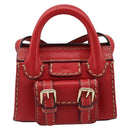 Chloe Hand Bag Leather 2way Red Gold Auth BA13481A-13