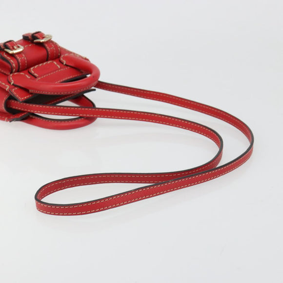 Chloe Hand Bag Leather 2way Red Gold Auth BA13481A