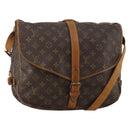LOUIS VUITTON Monogram Saumur 35 Shoulder Bag M42254 LV Auth BA13483-1