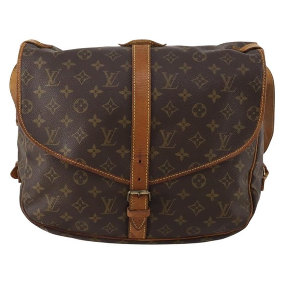 LOUIS VUITTON Monogram Saumur 35 Shoulder Bag M42254 LV Auth BA13483