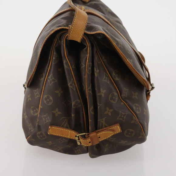 LOUIS VUITTON Monogram Saumur 35 Shoulder Bag M42254 LV Auth BA13483