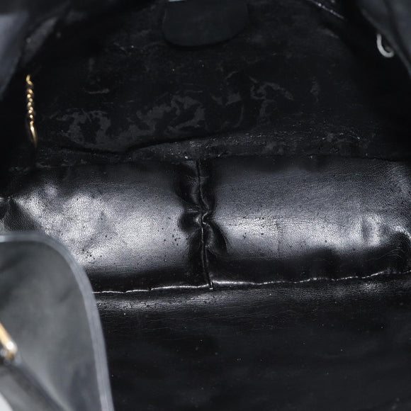 GUCCI Bamboo Hand Bag Leather 2way Black Gold 000 1448 1638 Auth BA13487