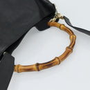 GUCCI Bamboo Hand Bag Leather 2way Black Gold 000 1448 1638 Auth BA13487-7