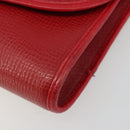 Christian Dior Shoulder Bag Leather Red Gold Auth BA13488-10