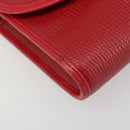 Christian Dior Shoulder Bag Leather Red Gold Auth BA13488-11