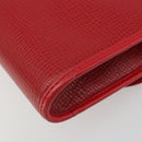 Christian Dior Shoulder Bag Leather Red Gold Auth BA13488-12