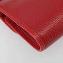 Christian Dior Shoulder Bag Leather Red Gold Auth BA13488-13
