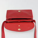 Christian Dior Shoulder Bag Leather Red Gold Auth BA13488-15